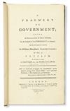 LAW  BENTHAM, JEREMY. A Fragment on Government.  1776